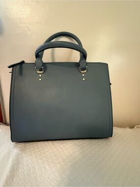 Elegant Women's Top-Handle Satchel in Slate Blue